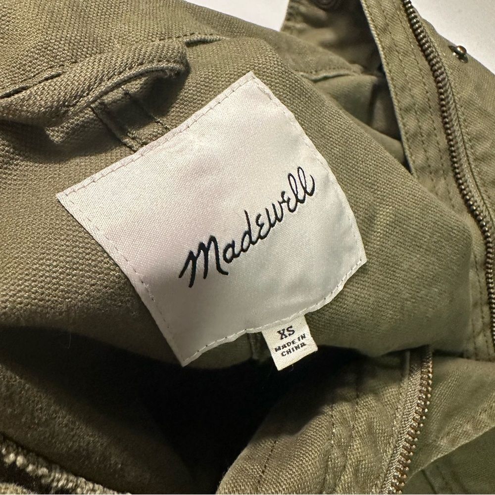 Madewell army green cinch waist zip up Utility Jacket size xs - Picture 9 of 9